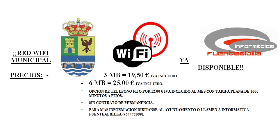 Anuncio wifi municipal Ayto. Valdeganga